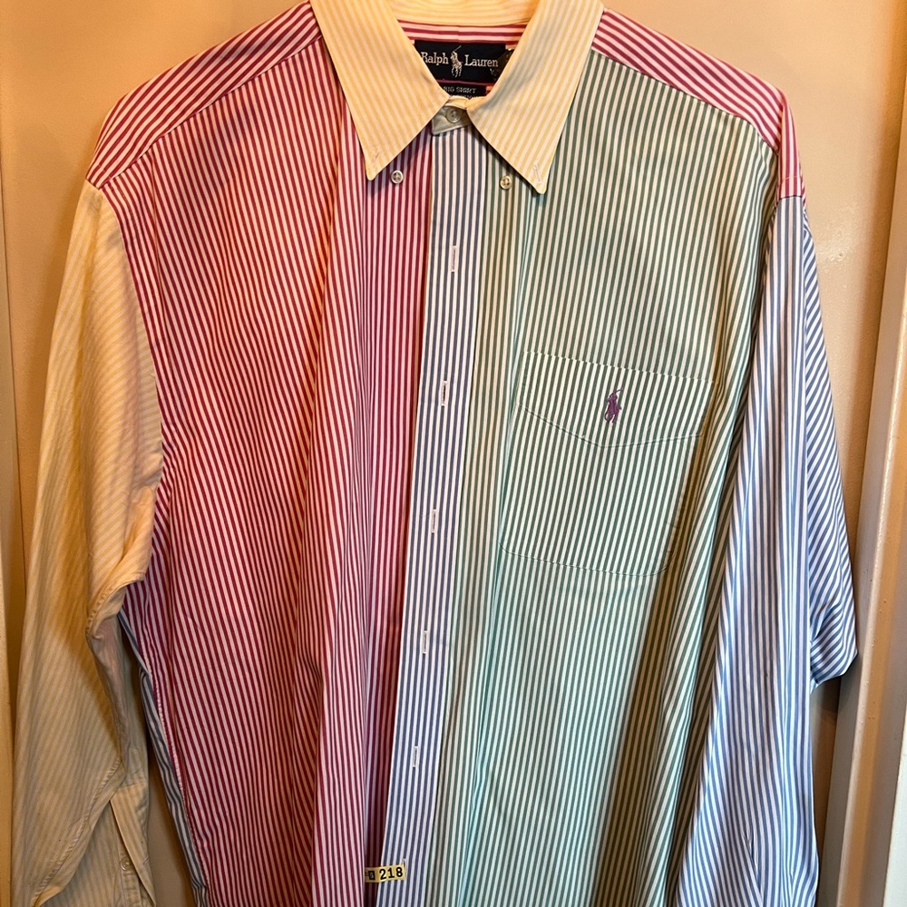 Polo Ralph Lauren Multicolor Color Block Oxford Button Up Dress Shirt
